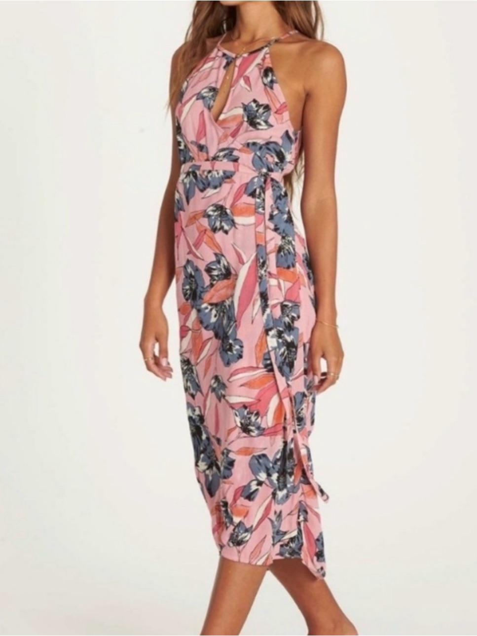 Billabong Aloha Babe Tropical Print Wrap Dress